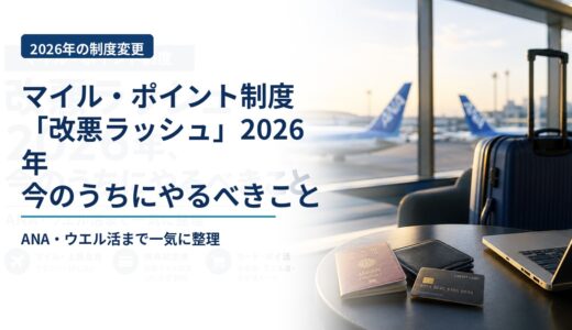 マイル・ポイント制度「改悪ラッシュ」2026年、今のうちにやるべきこと｜ANA・ウエル活まで一気に整理